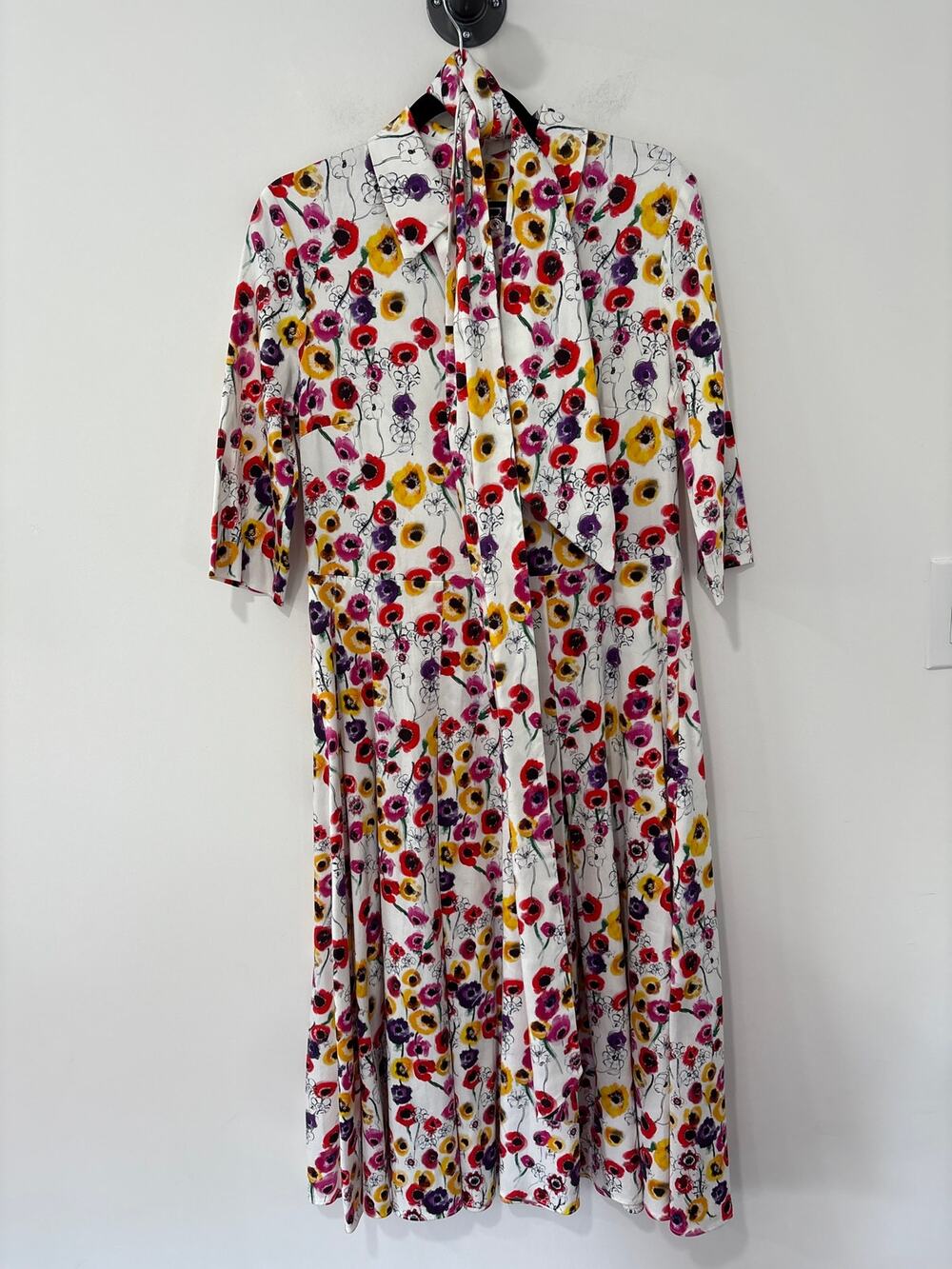 Jonathan Cohen Floral Cotton Short Sleeve Dress Size S